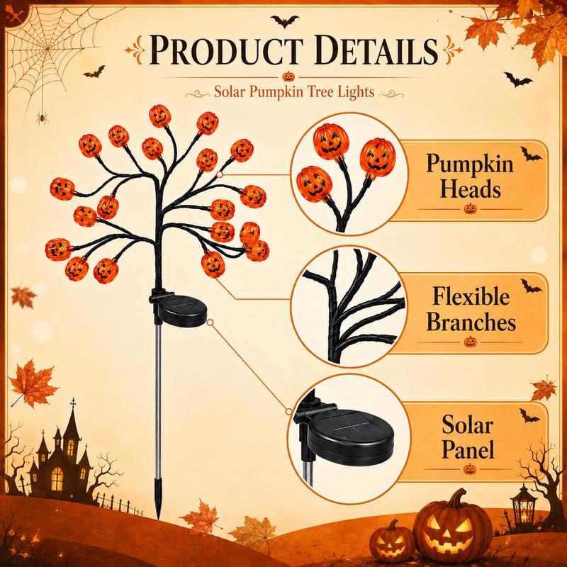 Solar Pumpkin Halloween Lights